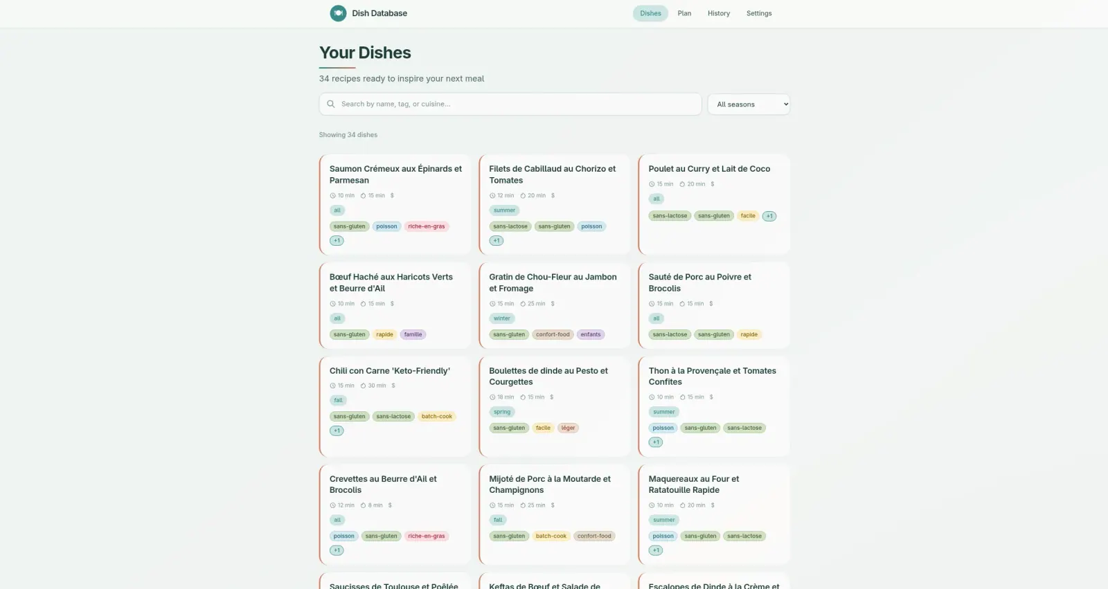 Dish Database — Because "what's for dinner?" shouldn't require a existential crisis every single night.