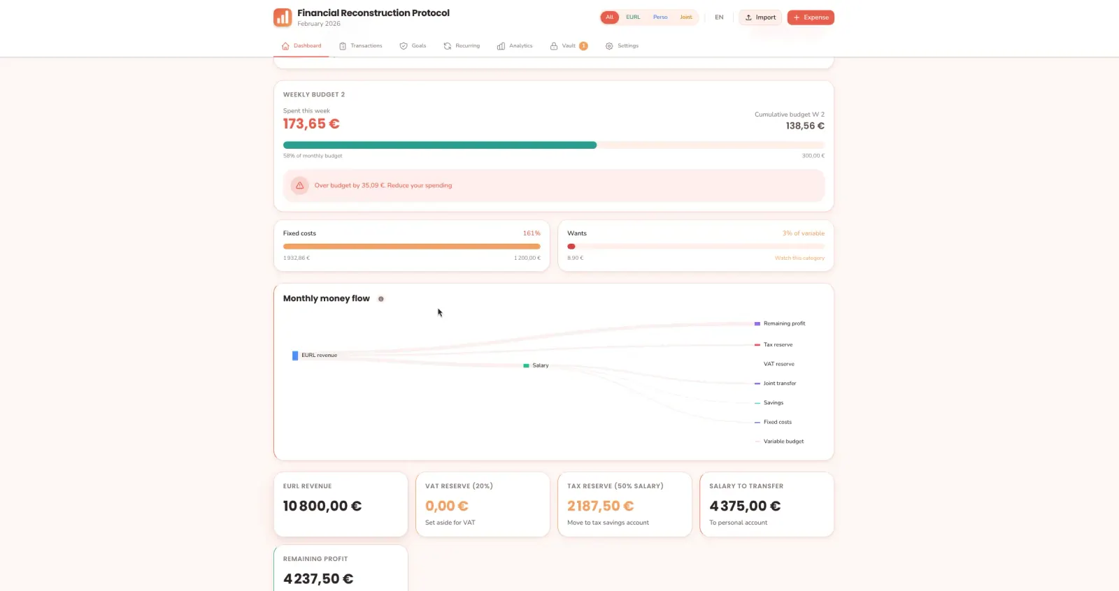 Financials screenshot 1